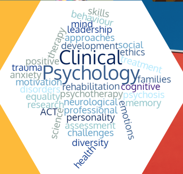 word cloud relating to the doctorate in clinical psychology programme